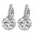Platinum plated with white round crystal cute earrings 